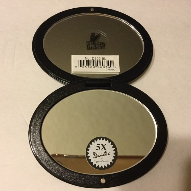Swarovski crystal elements makeup magnifying mirror compact 5x beauty