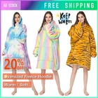 Hoodie Blanket Soft Warm Sherpa Fleece Discount Big Hooded Oversized Pyjamas