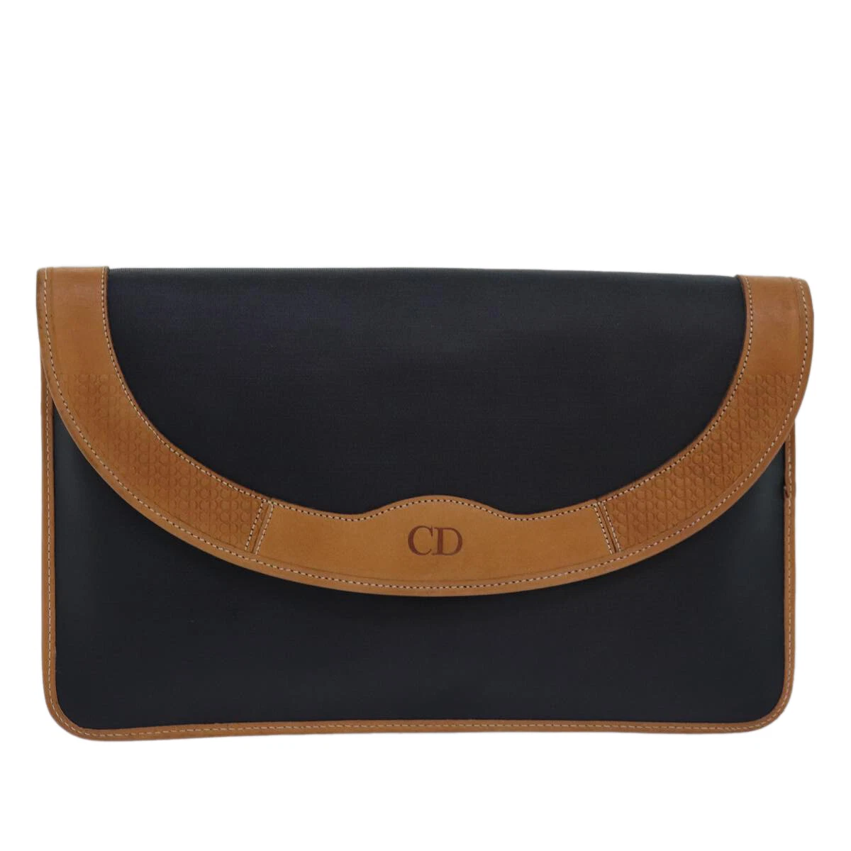 Sac pochette synthétique Dior Cd bleu marine authentique
