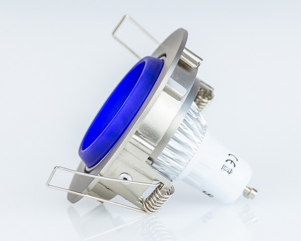 Einbaustrahler Led Einbauleuchte GU10 Dimmbar Glas Blau Deckenspot Einbauspot-image