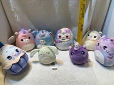 Lot of 8 Squishmallow Plushies - Various Characters - Nice Condition.