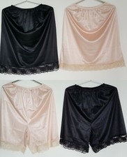 2 Half Slip Sheer Nylon Pants Underskirt Petticoat Comfort Soft Lace Trim Size M