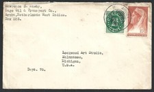 (BL) Curacao 1937 ARUBA Cover do USA