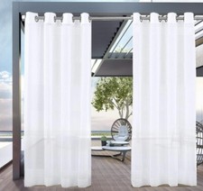 Sheeroom Outdoor Grommet Sheer Curtains 52 x 84 in, White 1 Panel - A0190