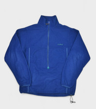 Vintage LL Bean Jacket Womens M Blue 1/2 Zip Fleece Sweatshirt USA Made