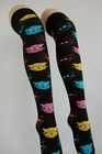 Ladies Womens Cat Over Knee sock socks happy feet Festival  size 4-5-6-7-8