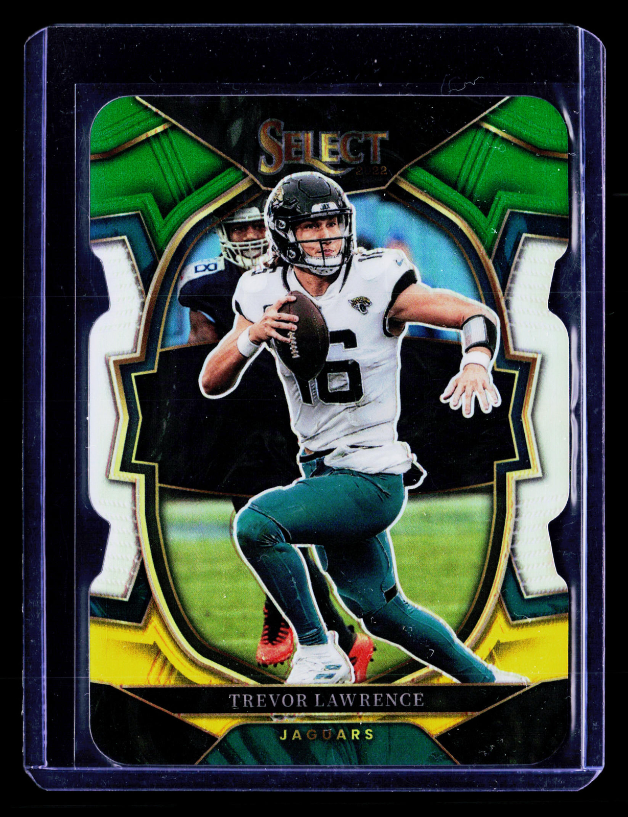 2022 Select Green and Yellow Prizm Die Cut Trevor Lawrence #41 Jaguars