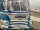 Vintage Original Blue Ridge Bus Painting, Hagerstown MD, Linen Canvas,33” by 27” — photo 6