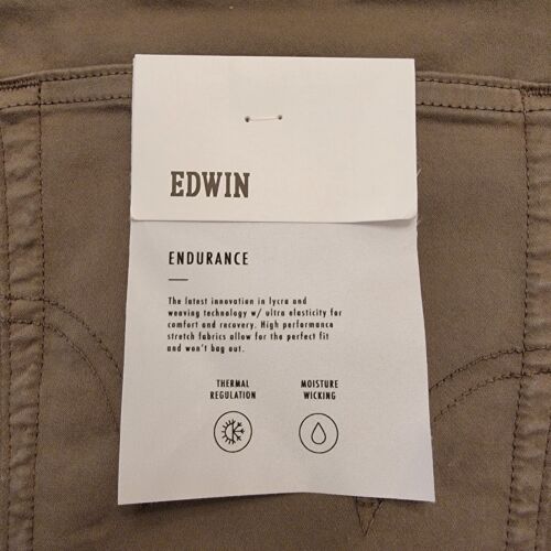 Edwin Jeans Mens 38x32 Maddox Forest Army Green Flex Denim Slim Fit NEW $168 - Picture 12 of 22