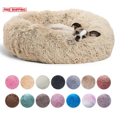 40-90Cm round Pet Bed for Large Dog Bed Super Soft Cat Bed Long Plush Dog House