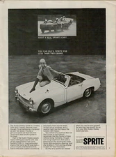 1966 Austin Healy Sprite Convertible Real Sports Car Photo Original Print Ad