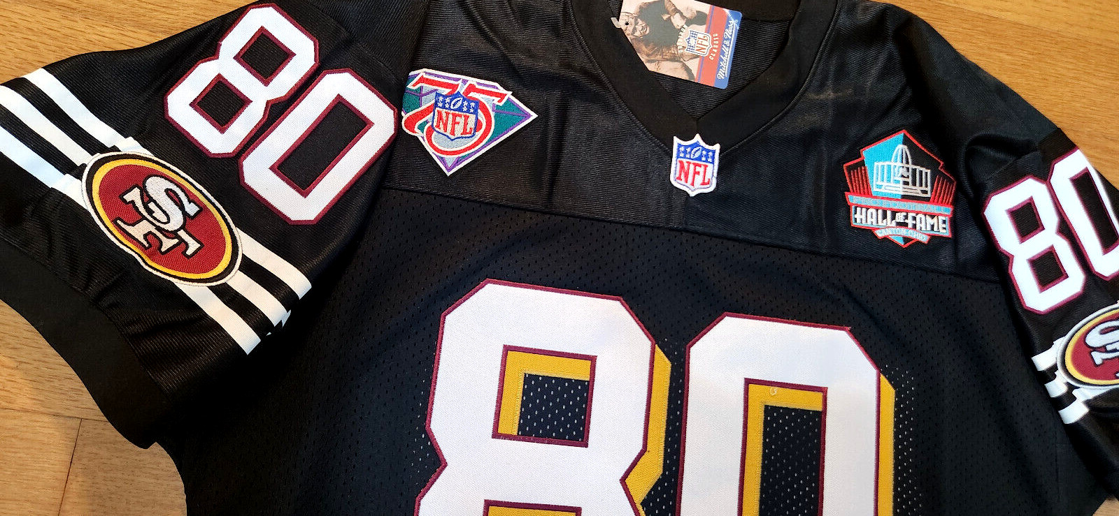 NEW TAG SF 49ers #80 Jerry Rice C limited edition Stitched Jersey 2patches Black