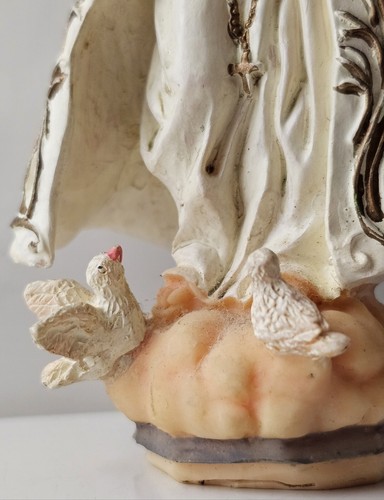 Vtg Art Noveau French Religious Our Lady of Fatima Bisque Porcelan Saint Statue - Picture 9 of 10