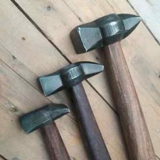 Set of 3 Black Iron Hammer Blacksmith Wooden ...