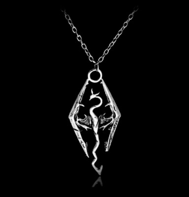Halskette cool Elder Scrolls Skyrim Drachen Herrenkette Männerkette Geschenk