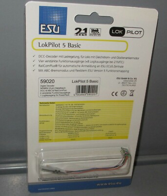 ESU 59020 LokPilot 5 Basic, DCC Digital Decoder, 8-poliger Stecker, NEM 652 _NEU