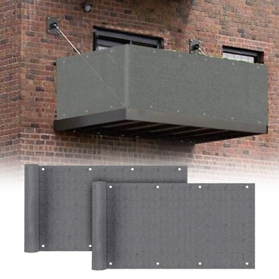 Balkon Sichtschutz mit Kabelbinder Balkonbespannung aus 220g/m² HDPE Anthrazit