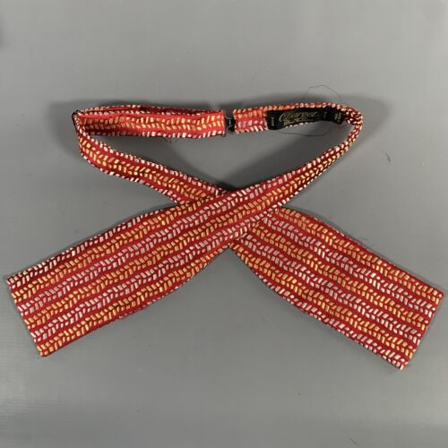 CHARVET Red Yellow Textured Silk Bow Tie