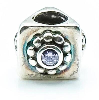 Authentic Ret. Pandora Rare SS925 Charm w/ Amethyst CZ #790170ACZ - New
