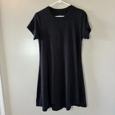 Summersault Womens Black Dress Swim Cover Up Short Sleeves Sz Medium