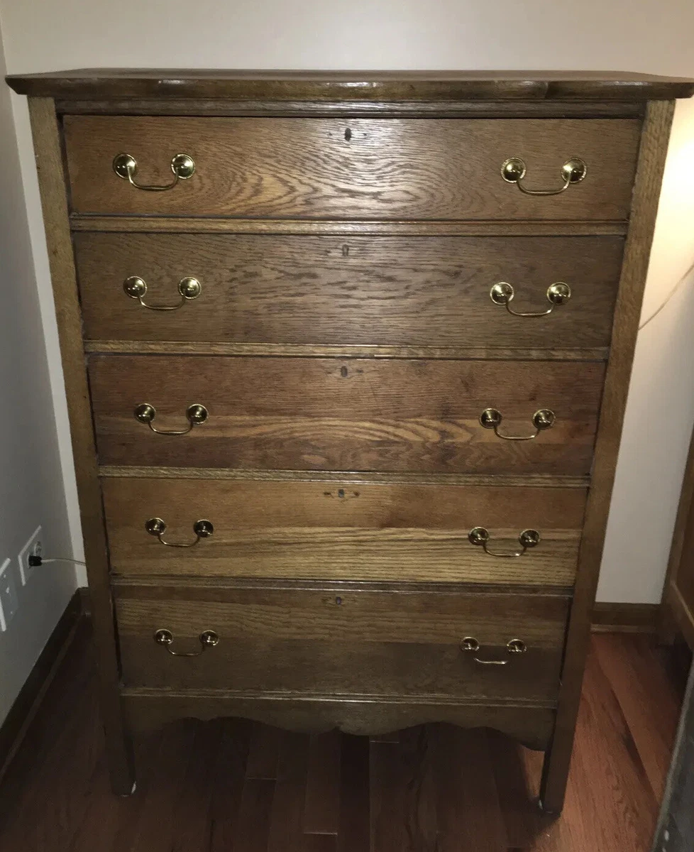 Antique 5 drawer dresser deals
