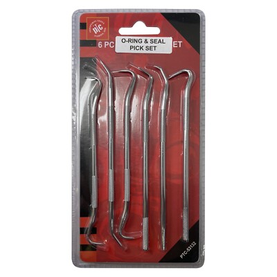 Stainless Steel Pick & Hook Set 5-1/2 Inch for O-Ring and Seal - 6 Pieces