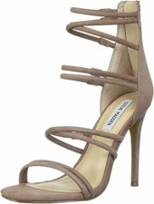 Steve Madden Womens Tito Sandal,4.5 Stiletto,Open Toe-Blush NUBK -Size 10 M 110