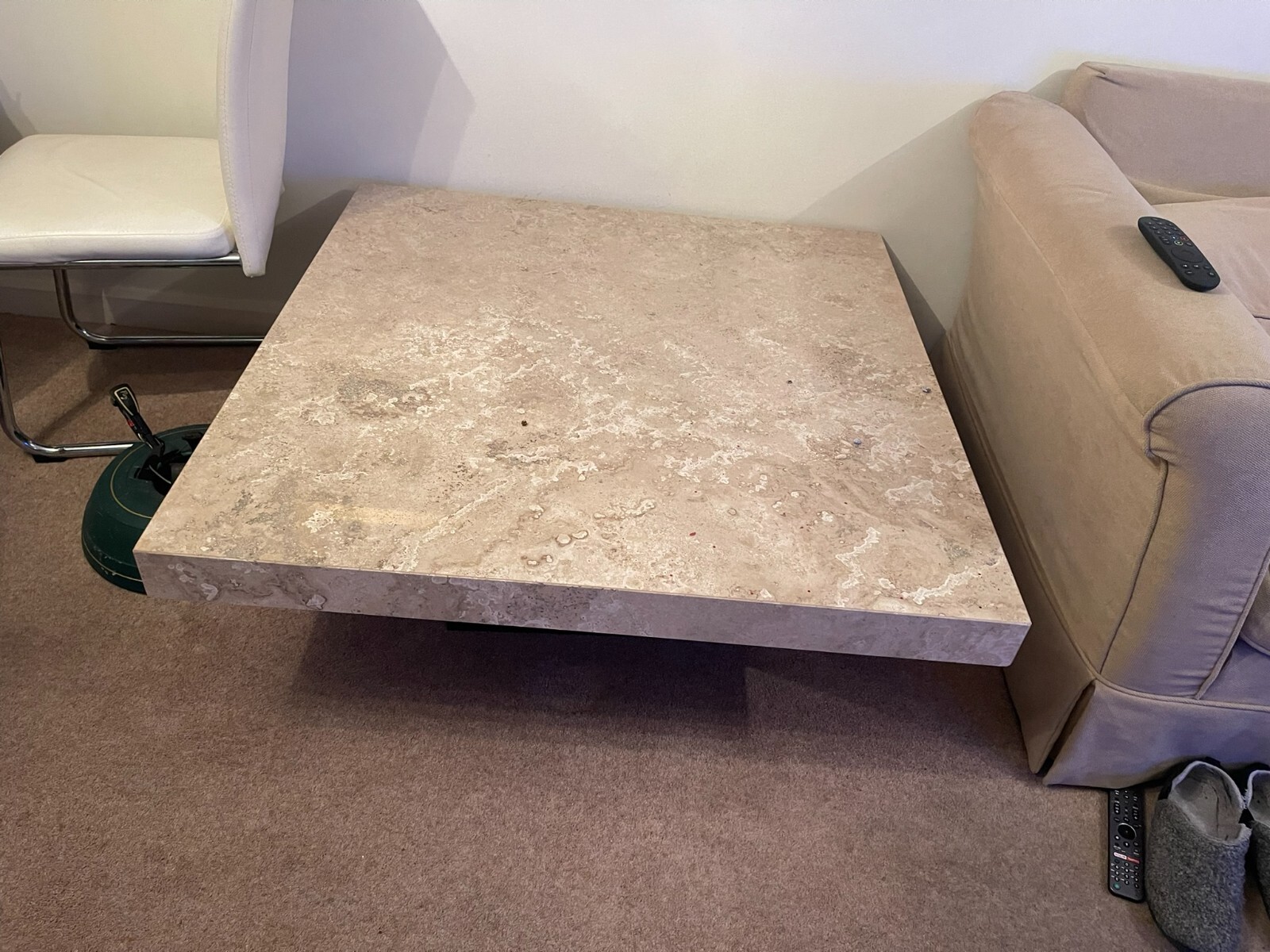 Barker and Stonehouse Italian Marble Square Coffee Table. Size approx 1m x 1m. eBay