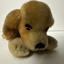 Vintage STEIFF Floppy Biggie Sleeping Dog 22cm Ear Button Tag VGUC 317