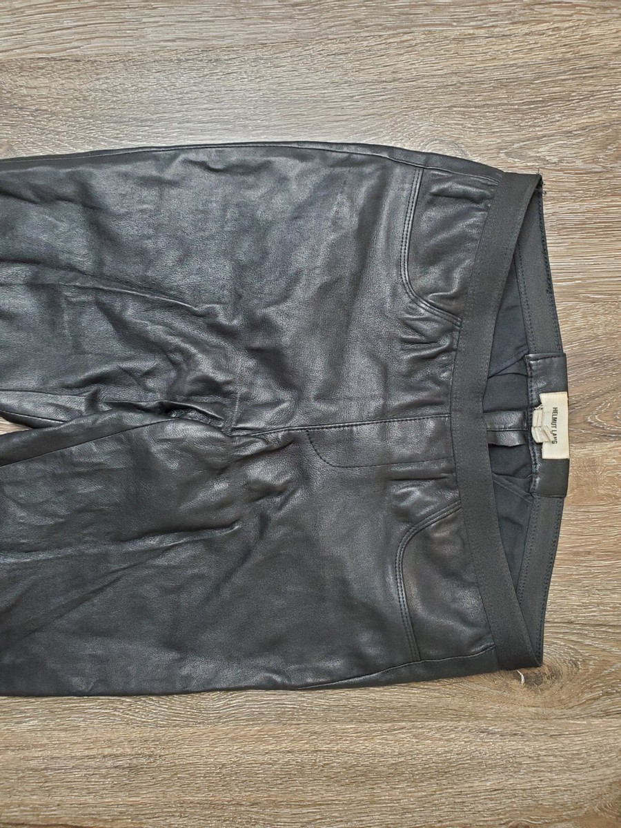Helmut Lang Black Leather Lambskin Skinny Pants Leggings Helmut Lang Black Leather Lambskin Skinny Pants Leggings