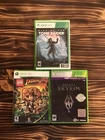 3 Xbox360 - Game Bundle  Skyrim, Lego Indiana Jones, Rise of the Tomb Raider(KE)