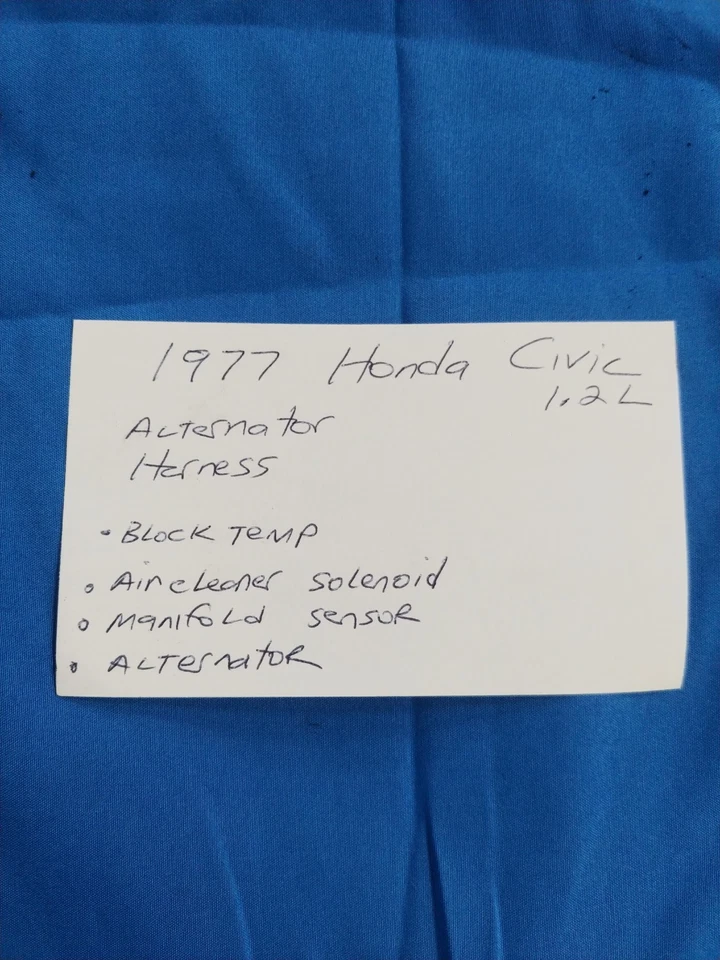 Arnés, cableado del motor, 1975 1976 1977 1978 1979 Honda Civic 1200 Foto 2 de 2