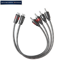 ROCKRIX 1ft RCA 1 Female to 2 Male Audio Speaker Y Adapter 1 foot, 1F2M