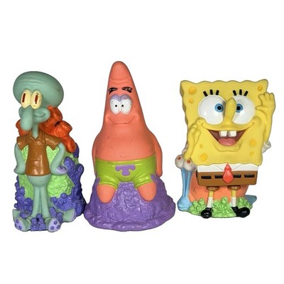Vintage 2000 SpongeBob, Patrick & Squidward Talking Figures Viacom Toys. TESTED