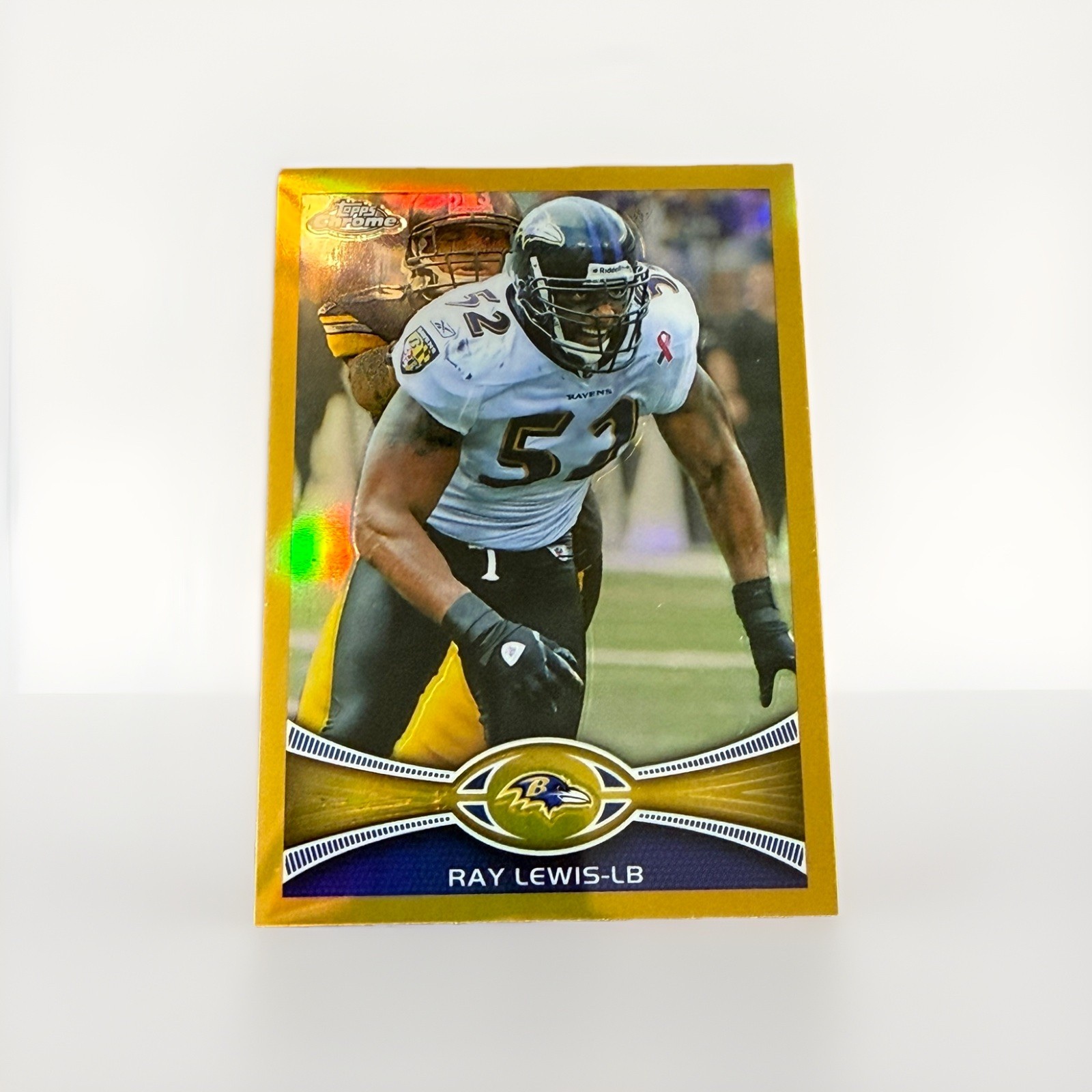 2012 Topps Chrome #121 Ray Lewis Gold Refractor 9/50 Baltimore Ravens
