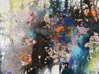 Original Abstract Acrylic Painting On Paper 16.5” X10.5” With Mat 20“x16” — photo 3
