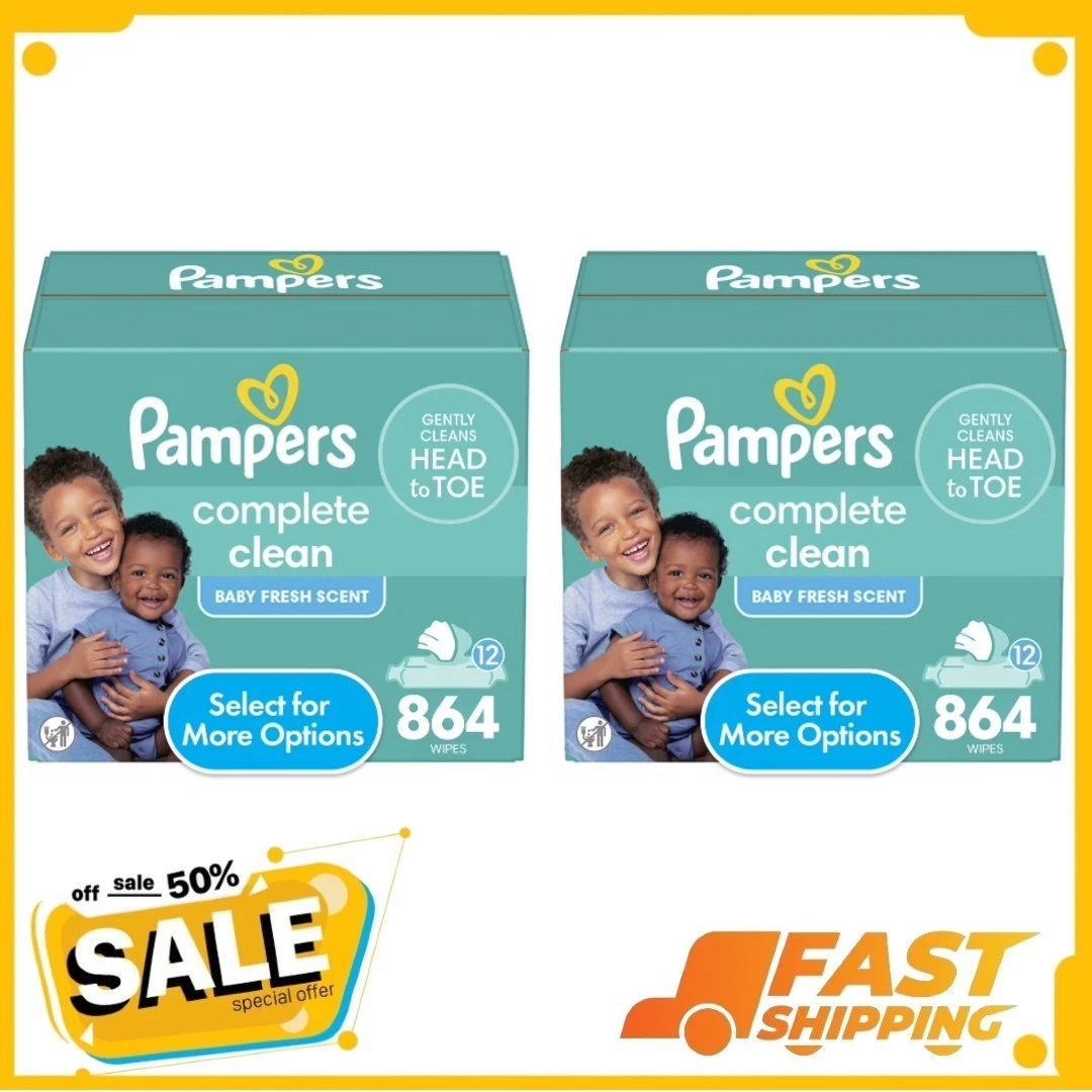 Pampers Complete Clean Baby Fresh Baby Wipes 24-Pack 1728 Wipes
Opens in a new window or tab
