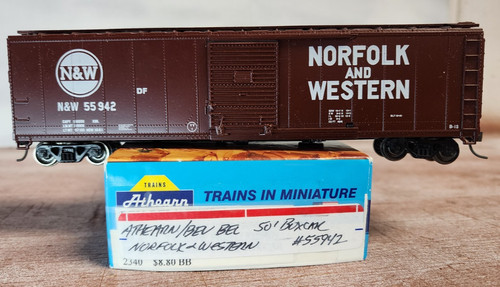 Coche de carga Norfolk Western RR 50' SD 55942 Athearn Bev Bel Built Kadee Metal Wh HO | Zustand: Used