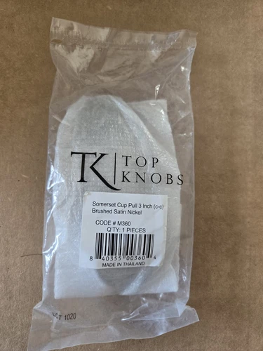 Top Knobs Cabinet  Somerset Cup Pull 3 Inch (c-c) Brushed Satin Nickel M360 - Picture 2 of 2