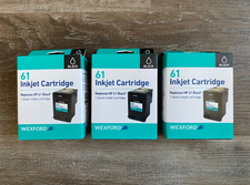 WEXFORD Black Inkjet Cartridge Replaces HP 61 NEW Lot of 3 Ink Cartridges 