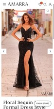 Amarra: Floral Sequin Long Formal Prom Dress Style 88871