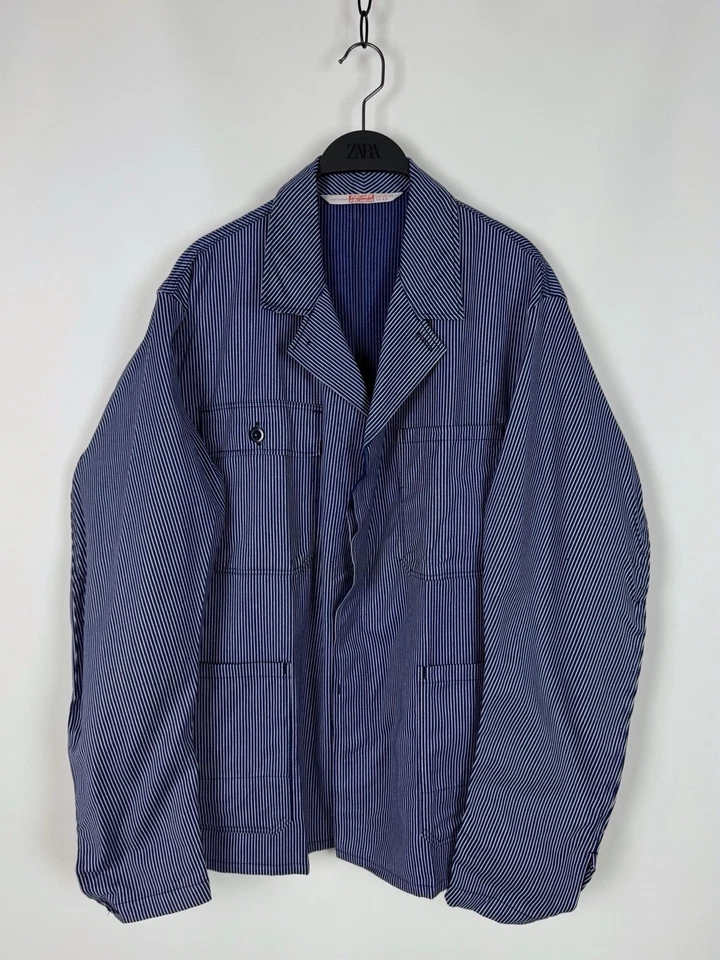 80’s Vintage Fischer French Chore Striped Work Jacket - image 3 of 4