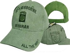 ARMY 82ND AIRBORNE VETERAN WASHED STYLE RELAXED FIT EMBROIDERED OLIVE HAT CAP