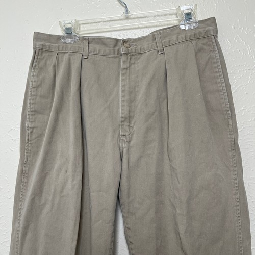 Polo Ralph Lauren Pants Mens 33x30 Beige Pleated Tuck Vintage USA 1300005D 32430 - Picture 17 of 21