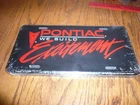 VANITY Pontiac Excitement 3D EMBOSSED METAL CAR NOVELTY PLATE - GM LICENSED