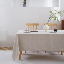 100 French Flax Linen Tablecloths Rectangle 120Lx60W Inch for Dinners, Parties,