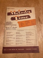 MELODY TIME PIANO ACCORDION COURSE ORIGINAL 1945 SHEET MUSIC PREPARATORY WORK