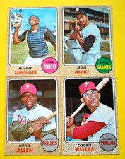 1968 (EX/NMT) 4 HOF + STARS DICK ALLEN--J. ALOU-ROJAS-SANGUILLEN