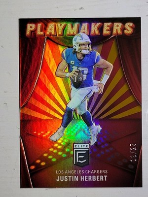 2022 Panini Elite Justin Herbert Playmakers Orange /25 #PM-8 Chargers Mint 