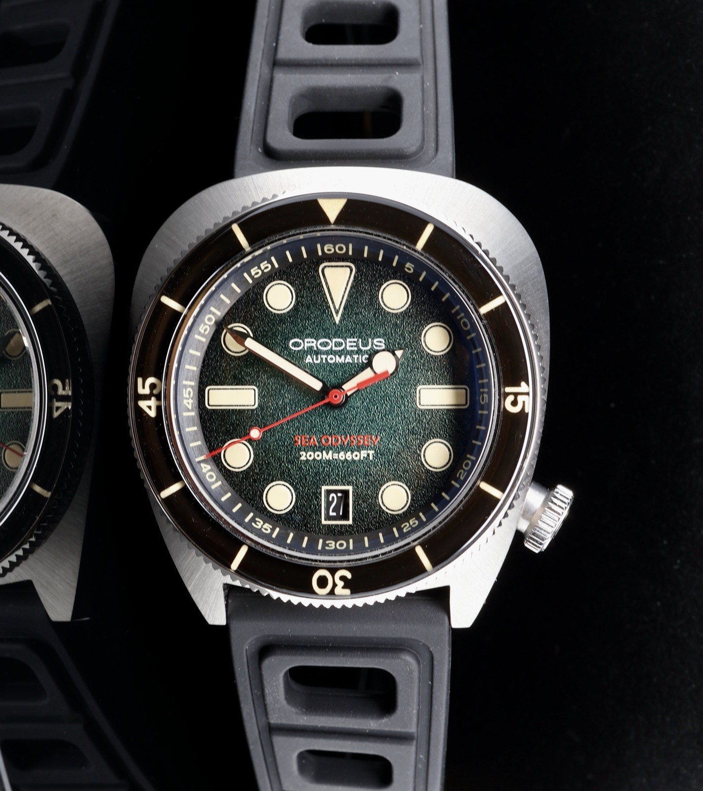 2022 Orodeus Sea Odyssey 200M Divers Gents Automatic Green Dial Watch Box & Docs